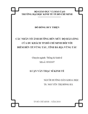Luận văn các nhân tố ảnh hưởng đến mức độ hài lòng của du khách tp hồ chí minh đối với điểm đến tp vũng tàu tỉnh bà rịa vũng tàu