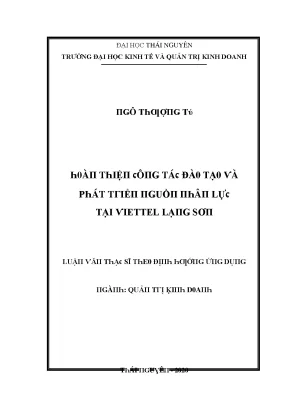 Luận văn hoàn thiện công tác đào tạo và phát triển nguồn nhân lực tại viettel lạng sơn