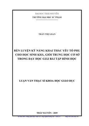 Luận văn rèn luyện kỹ năng khai thác yếu tố phụ cho học sinh khá giỏi trung học cơ sở