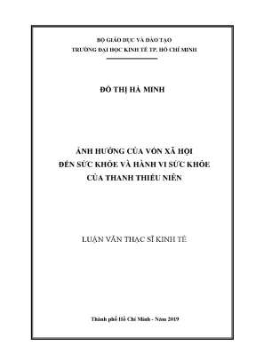 Luận văn ảnh hưởng của vốn xã hội đến sức khỏe và hành vi sức khỏe của thanh thiếu niên