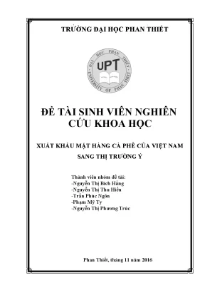 Xuất khẩu mặt hàng cà phê của việt nam sang thị trường ý