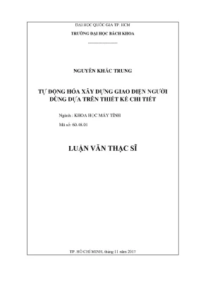Luận văn thạc sĩ khoa học máy tính tự động hóa xây dựng giao diện người dùng dựa trên thiết kế chi tiết