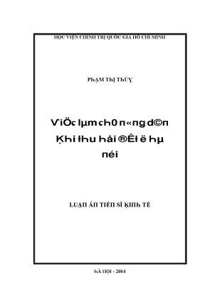 Luận văn việc làm cho nông dân khi thu hồi đất ở hà nội