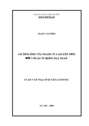 Luận văn cải tiến công tác thanh tra chuyên môn đối với các trường dạy nghề