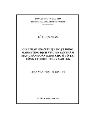 Luận văn giải pháp hoàn thiện hoạt động marketing dịch vụ cho sản phẩm máy chẩn đoán dành cho ô tô tại công ty tnhh tm dv cartek