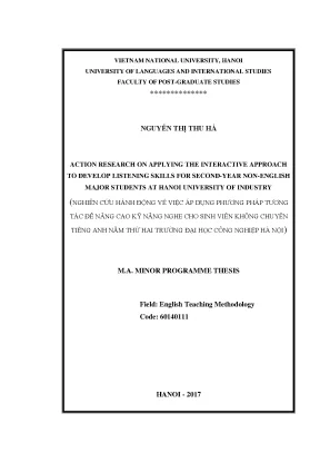 Luận văn thạc sĩ action research on applying the interactive approach to develop listening skills for second year non english major students at hanoi university of industry