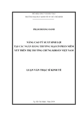 Luận văn nâng cao khả năng sinh lợi tại các ngân hàng thương mại cổ phần đang được niêm yết trên thị trường chứng khoán việt nam