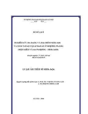 Luận văn nghiên cứu đa dạng và đặc điểm sinh học của nấm túi họ xylariaceae ở mường phăng điện biên và cúc phương ninh bình