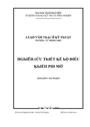 Luận văn nghiên cứu thiết kế bộ điều khiển pid mờ