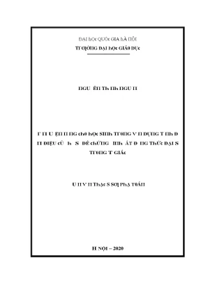 Luận văn rèn luyện kĩ năng cho học sinh trong vận dụng tính đơn điệu của hàm số để chứng minh bất đẳng thức đại số trong tam giác