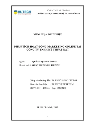 Luận văn phân tích hoạt động marketing online tại công ty tnhh kỹ thuật đạt