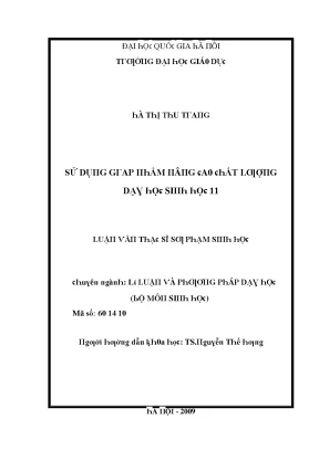 Luận văn sử dụng grap nhằm nâng cao chất lượng dạy học sinh học 11