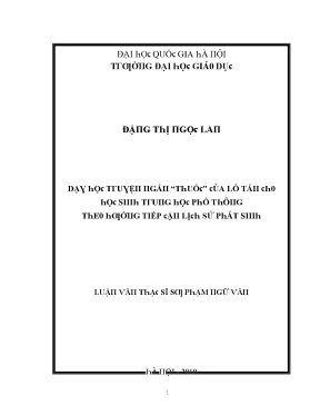 Luận văn dạy học truyện ngắn thuốc của lỗ tấn cho học sinh trung học phổ thông theo hướng tiếp cận lịch sử phát sinh
