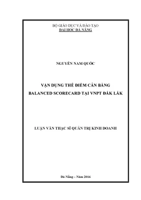 Luận văn vận dụng thẻ điểm cân bằng balanced scorecard tại vnpt đăk lăk
