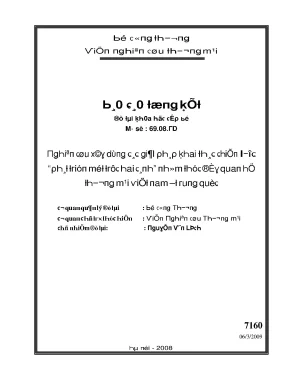Nghiên cứu xây dựng các giải pháp khai thác chiến lược phát triển một trục hai cánh nhằm thúc đẩy quan hệ thương mại việt nam với trung quốc