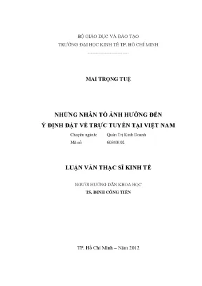 Luận văn những nhân tố ảnh hưởng đến ý định đặt vé trực tuyến tại việt nam luận văn thạc sĩ