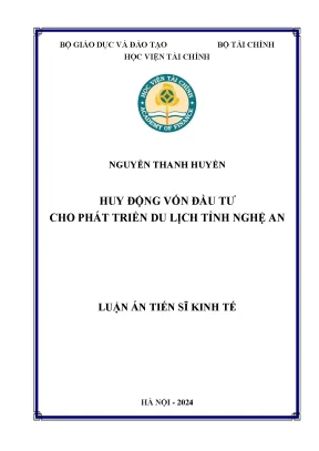 Luận án tiến sĩ kinh tế huy động vốn đầu tư cho phát triển du lịch tỉnh nghệ an