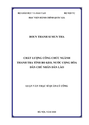 Luận văn thạc sĩ quản lý công chất lượng công chức ngành thanh tra tỉnh bo keo nước cộng hòa dân chủ nhân dân lào