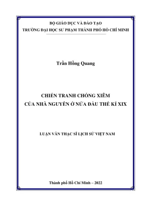 Luận văn thạc sĩ lịch sử việt nam chiến tranh chống xiêm của nhà nguyễn ở nửa đầu thế kỉ xix