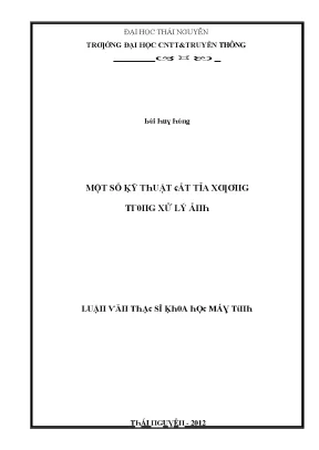 Luận văn một số kỹ thuật cắt tỉa xương trong xử lý ảnh