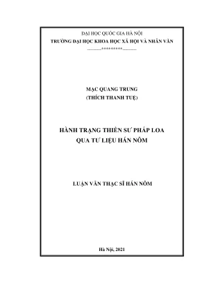 Luận văn thạc sĩ hán nôm hành trình thiền sư pháp loa qua tư liệu hán nôm