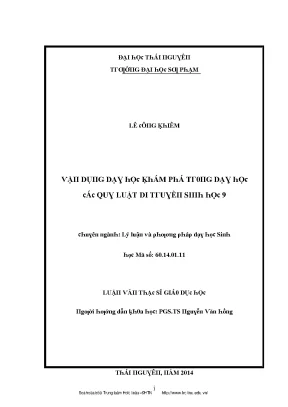Luận văn vận dụng dạy học khám phá trong dạy học các quy luật di truyền sinh học 9