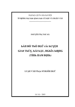 Luận văn bản đồ thổ ngữ các huyện giao thủy hải hậu nghĩa hưng tỉnh nam định