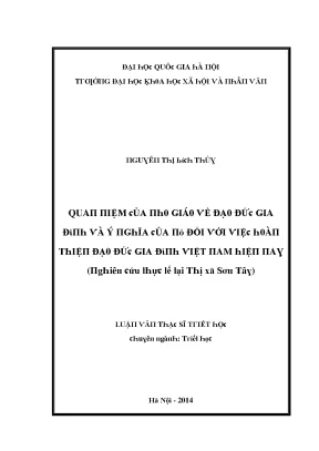 Luận văn quan niệm của nho giáo về đạo đức gia đình và ý nghĩa của nó đối với việc hoàn thiện đạo đức gia đình việt nam hiện nay