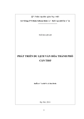 Luận văn phát triển du lịch văn hóa thành phố cần thơ