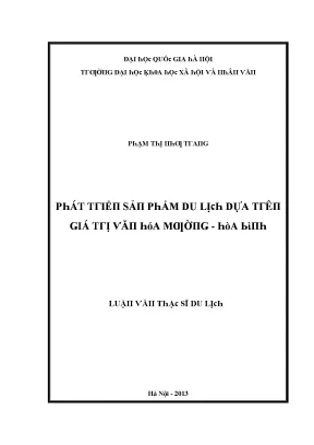 Luận văn phát triển sản phẩm du lịch dựa trên giá trị văn hoá mường hoà bình