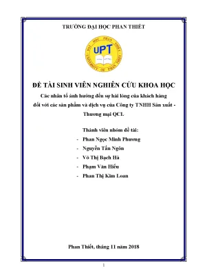 Các nhân tố ảnh hưởng đến sự hài lòng của khách hàng