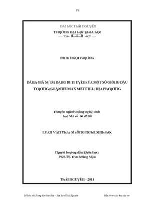 Luận văn đánh giá sự đa dạng di truyền của một số giống đậu tương glycine max merril địa phương