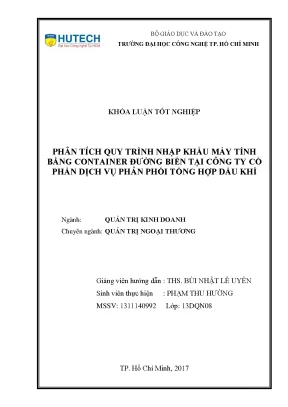Luận văn phân tích quy trình nhập khẩu máy tính bằng container đường biển tại công ty cổ phần dịch vụ phân phối tổng hợp dầu khí
