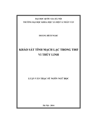 Luận văn thạc sĩ khảo sát tính mạch lạc trong thơ vi thùy linh 60 22 01002