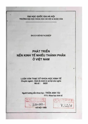 Luận văn thạc sĩ kinh tế chính trị phát triển nền kinh tế nhiều thành phần ở việt nam