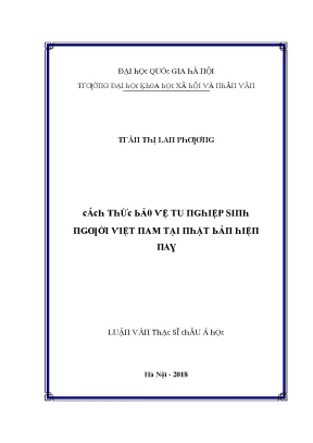 Luận văn cách thức bảo vệ tu nghiệp sinh người việt nam tại nhật bản hiện nay