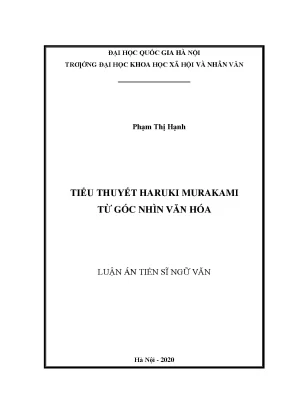 Luận văn thạc sĩ tiểu thuyết của haruki murakami từ góc nhìn văn hóa