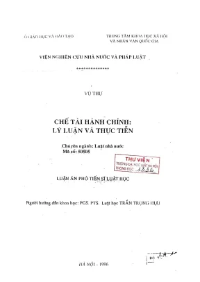 Luận án phó tiến sĩ luật học chế tài hành chính lý luận và thực tiễn