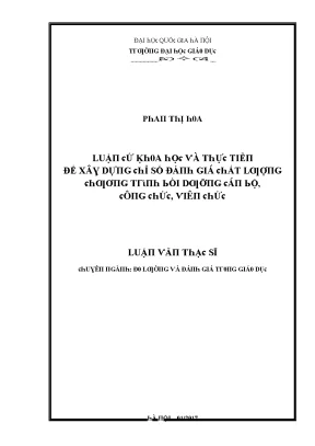 Luận văn luận cứ khoa học và thực tiễn để xây dựng chỉ số đánh giá chất lượng chương trình bồi dưỡng cán bộ công chức viên chức