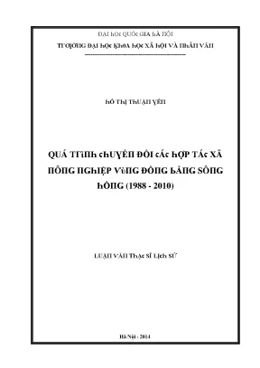 Luận văn quá trình chuyển đổi các hợp tác xã nông nghiệp vùng đồng bằng sông hồng 1988 2010