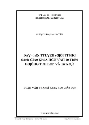 Luận văn dạy học truyện cười trong sách giáo khoa ngữ văn 10 theo hướng tích hợp và tích cực