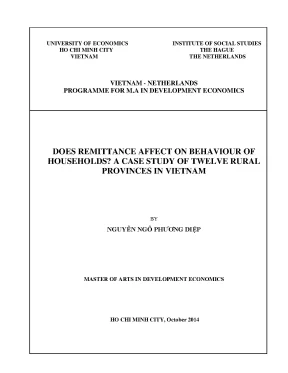 Luận văn does remittance affect on behaviour of households a case study of 12 rural provinces in vietnam