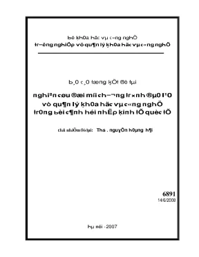 Nghiên cứu đổi mới chương trình đào tạo về quản lý khoa học và công nghệ trong bối cảnh hội nhập kinh tế quốc tế