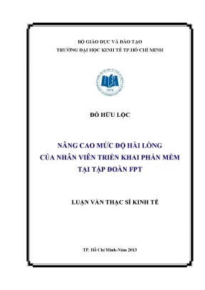 Luận văn nâng cao mức độ hài lòng của nhân viên triển khai phần mềm tại tập đoàn fpt luận văn thạc sĩ