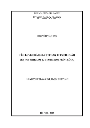 Luận văn rèn luyện năng lực tự học truyện ngắn cho học sinh lớp 12 trung học phổ thông