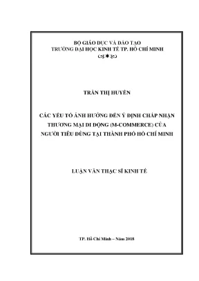 Luận văn các yếu tố ảnh hưởng đến ý định chấp nhận thương mại di động m commerce của người tiêu dùng tại thành phố hồ chí minh