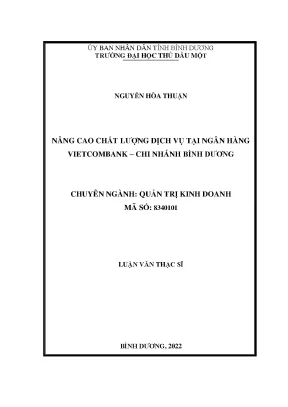 Nâng cao chất lượng dịch vụ tại ngân hàng vietcombank chi nhánh bình dương