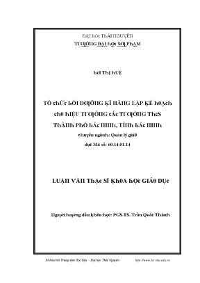 Luận văn tổ chức bồi dưỡng kĩ năng lập kế hoạch cho hiệu trưởng các trường thcs thành phố bắc ninh tỉnh bắc ninh