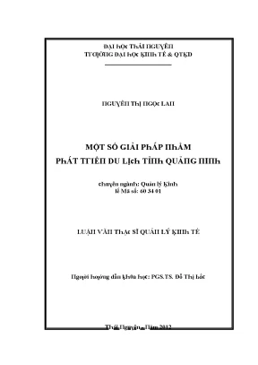 Luận văn một số giải pháp nhằm phát triển du lịch tỉnh quảng ninh
