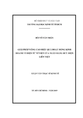 Luận văn giải pháp nâng cao hiệu quả hoạt động kinh doanh ví điện tử ví việt của ngân hàng bưu điện liên việt